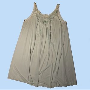 Thrifted Vanity Fair baby blue sleeveless short sleep dress w/ lacing details